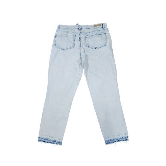 Justice Y2K Distressed Futuristic Acid Wash Denim Jeans 20 Raw Hem Streetwear - Picture 7 of 8